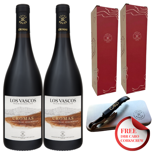 Los Vascos Cabernet Franc Pair with Free DBR Caro Corkscrew & DBR Giftboxes - Grand Vin Pte Ltd