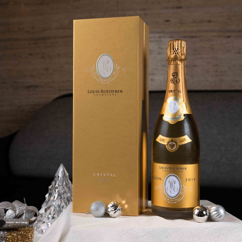 Louis Roederer Cristal Brut (Giftbox) Christmas Shot - Buy Cristal Champagne Wine in Singapore