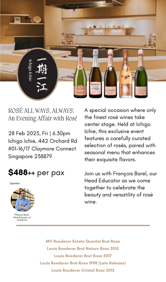 (28 Feb 25) ROSÉ ALL WAYS, ALWAYS: An Evening Affair with Rosé - Grand Vin Pte Ltd