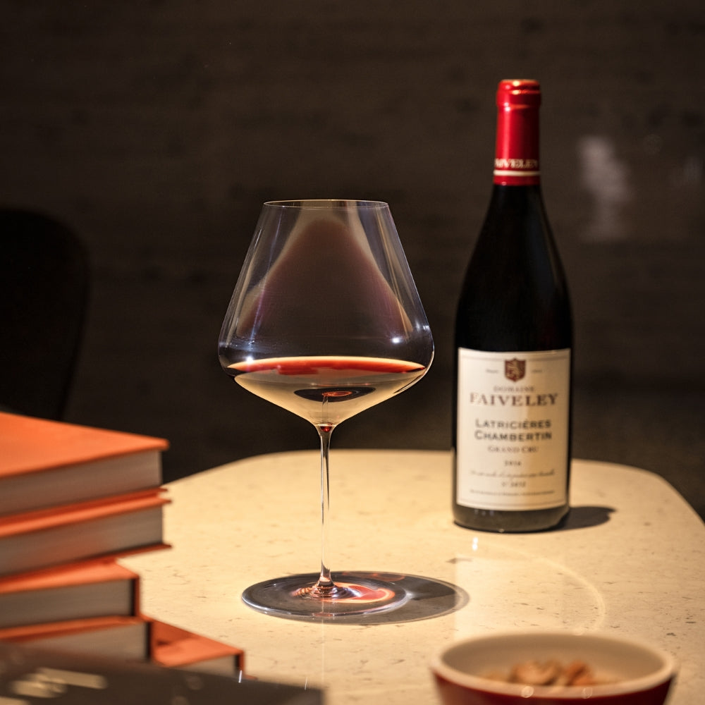 Zalto Burgundy Glass with Faiveley Latricieres Chambertin - Grand Vin Pte Ltd