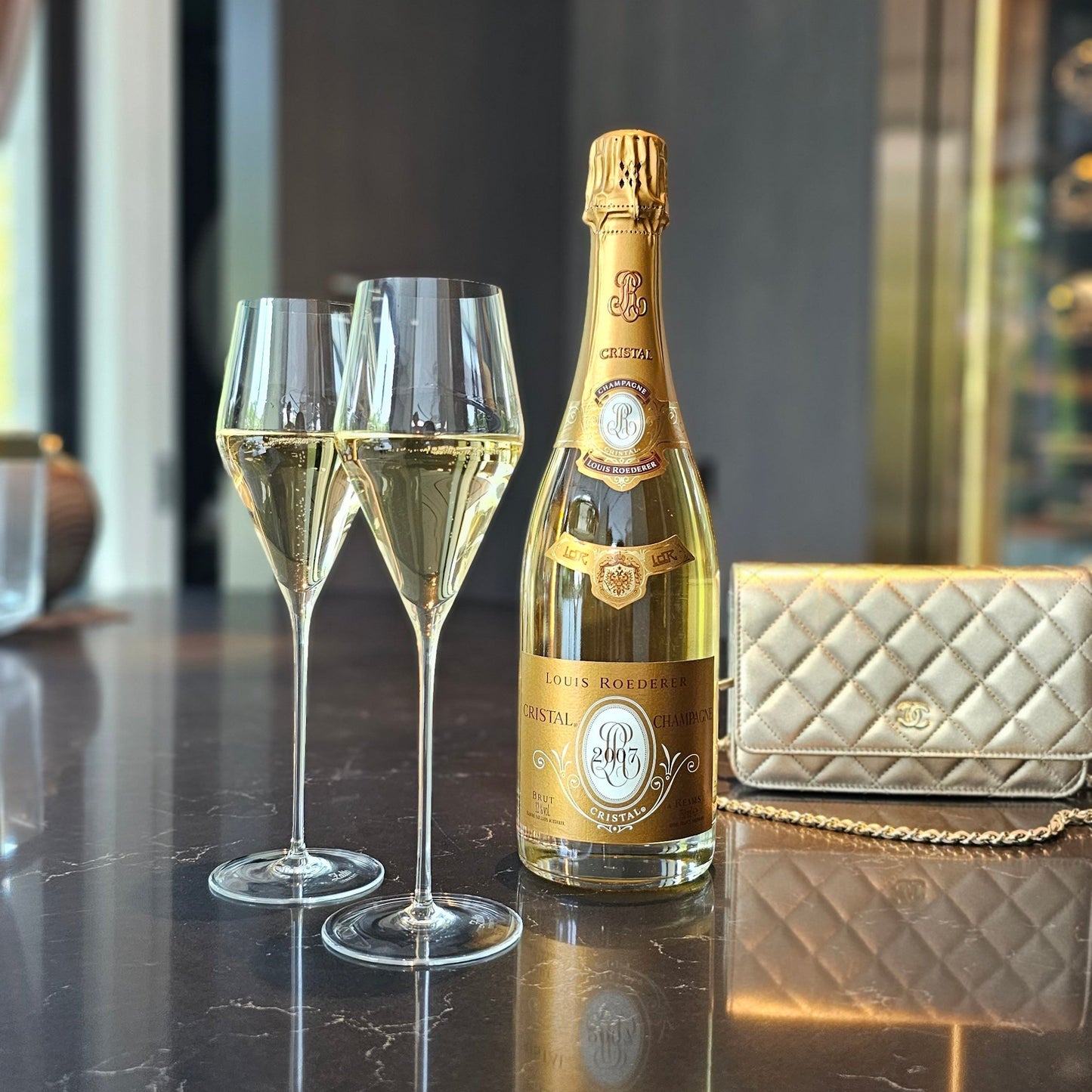 Zalto Champagne Glass with Louis Roederer Cristal Champagne